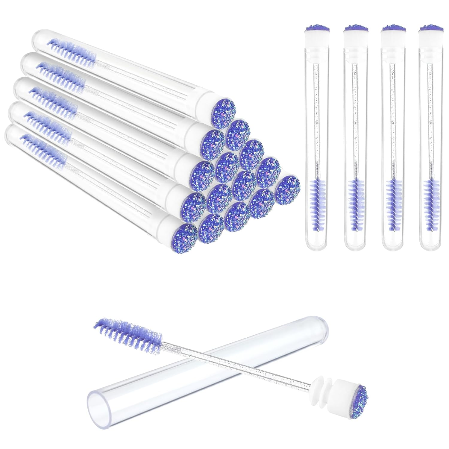 Carretes de pestañas con tubo, juego de 40 cepillos desechables para rímel, 20 tubos de rímel vacíos con 20 cepillos de pestañas, cepillo de