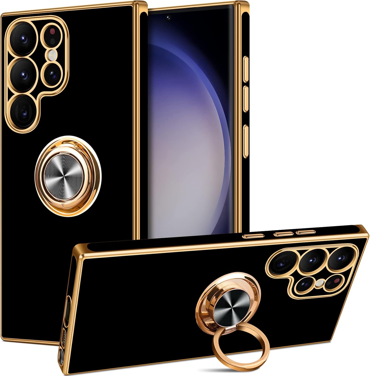 JAKPAK Funda para Samsung Galaxy S23 Ultra, Galaxy S23 Ultra Kickstand Case Soporte de Coche, Galaxy S23 Ultra Funda para teléfono con soporte de