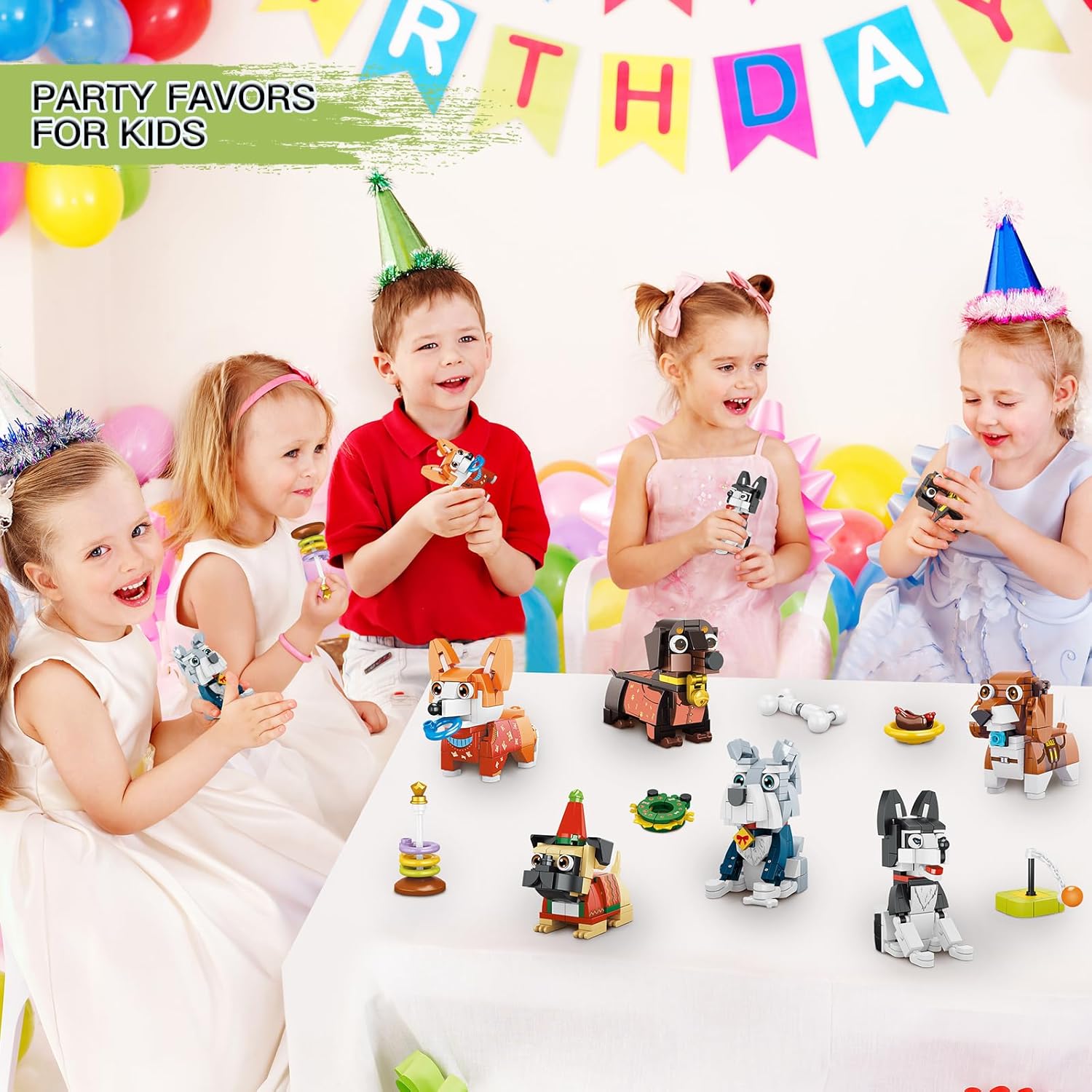 6 paquetes de recuerdos de fiesta para niños, 754 piezas de bloques de construcción de animales, mini bloques de construcción para regalos de