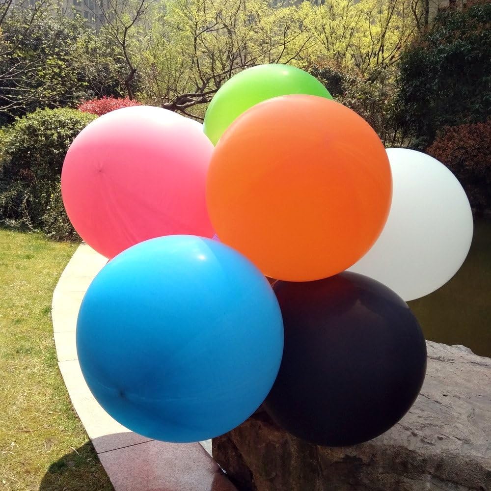 Globos de látex gigantes de 36 pulgadas para decoraciones de cumpleaños, bodas, fiestas, 6 globos redondos grandes amarillos