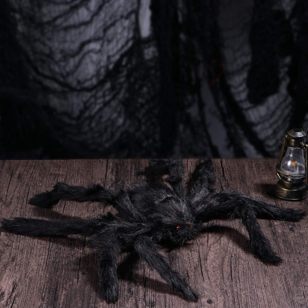 SEWACC Decoraciones de Halloween para exteriores, arañas falsas grandes, araña embrujada, decoración de puerta, adornos de decoración para niños,