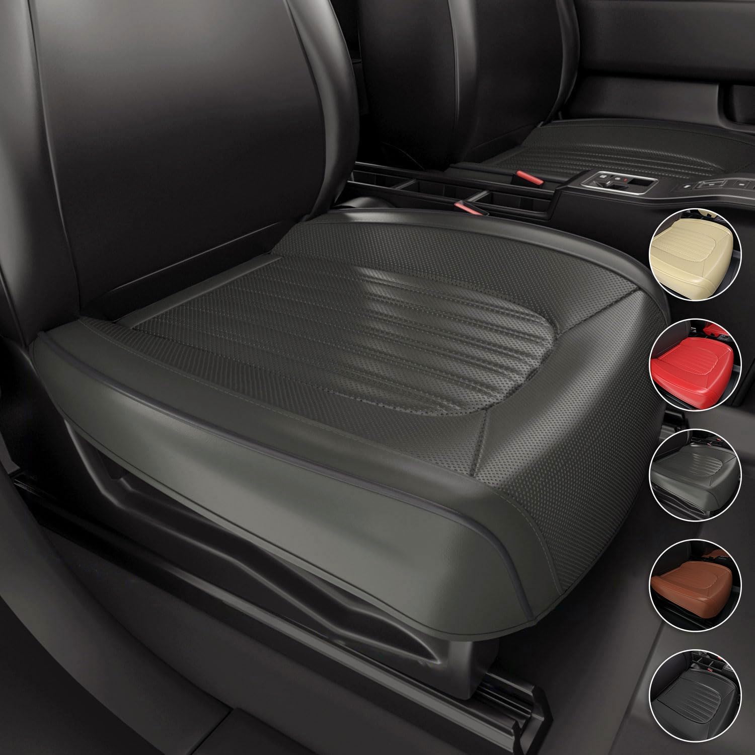 2 fundas ZC para asiento de automóvil, fundas de cojín para asiento delantero y inferior, piel de napa impermeable, antideslizantes y envolventes