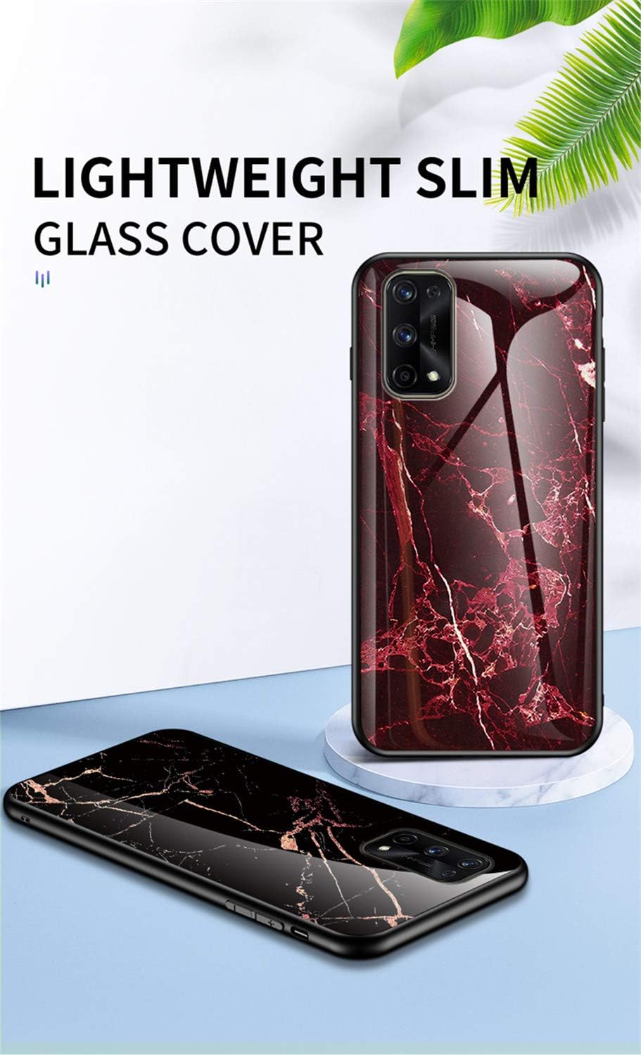 IVY Funda de mármol de vidrio templado para Oppo Realme X7 Pro Case – C