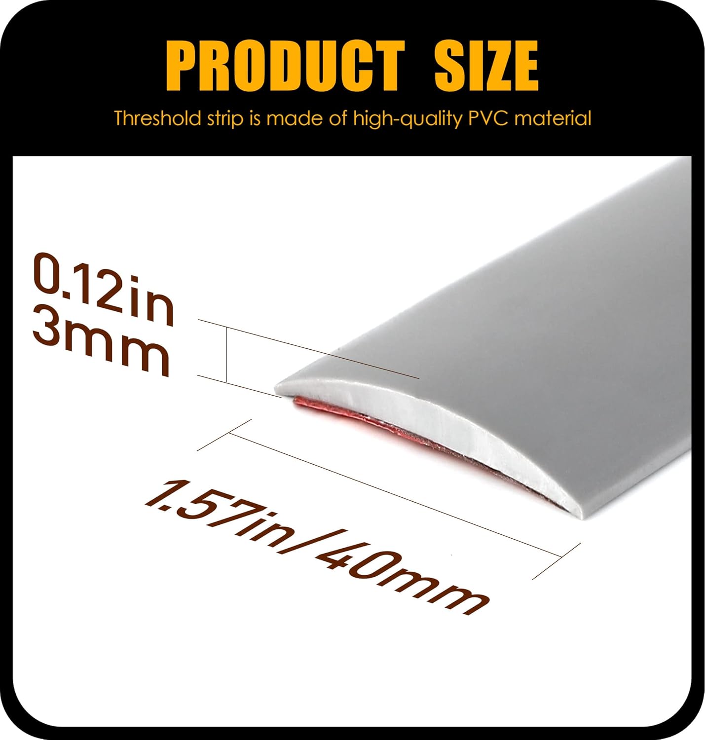Tira de transición de suelo, tiras autoadhesivas para suelos laminados, tira divisora plana de vinilo para el suelo para unir huecos del suelo (3.28