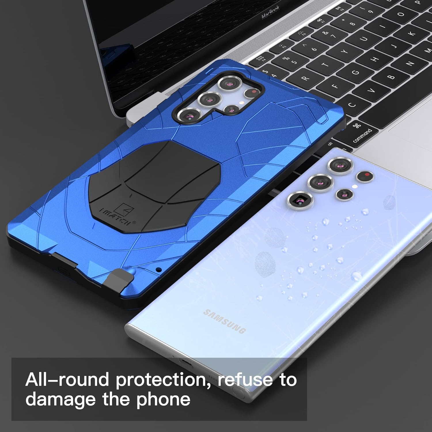 Funda protectora para Galaxy S22 Ultra Metal, Galaxy S22 Ultra resistente, funda protectora de silicona resistente a prueba de golpes para Samsung