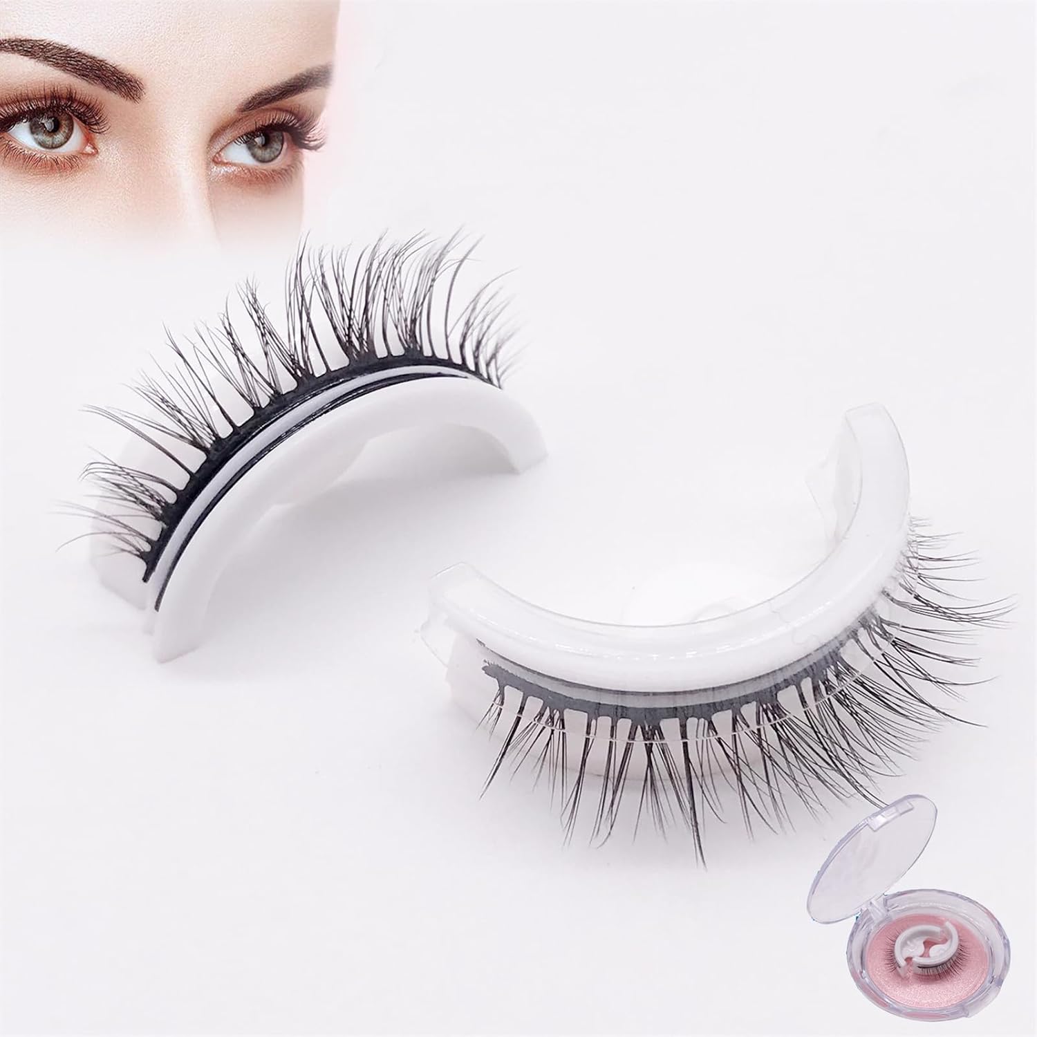 Banrlopu – Pestañas de ojos Miss Really, 5 pares de pestañas autoadhesivas naturales para mujeres, sin pegamento, pestañas autoadhesivas, pestañas