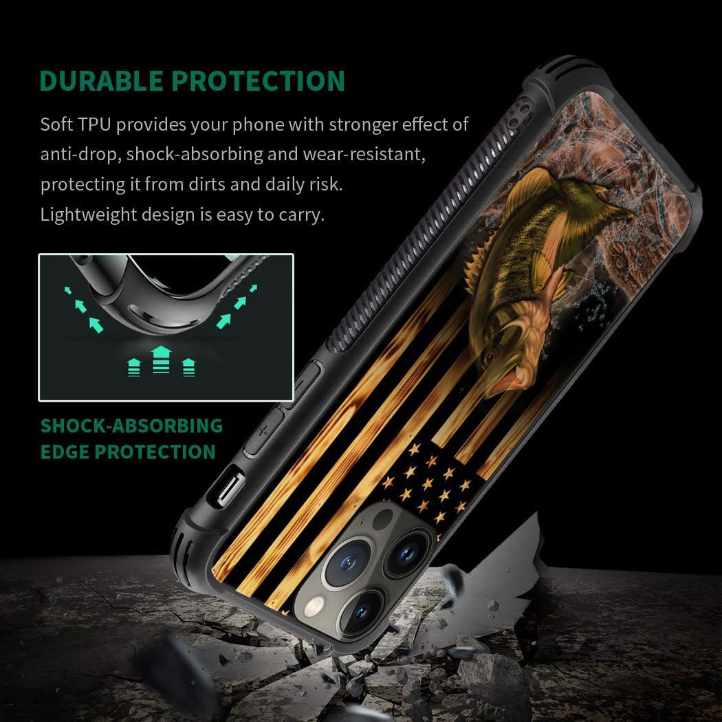 DJSOK Funda compatible con iPhone 15, funda de madera con bandera estadounidense para iPhone 15, fundas para hombres y mujeres, fanáticos, diseño de