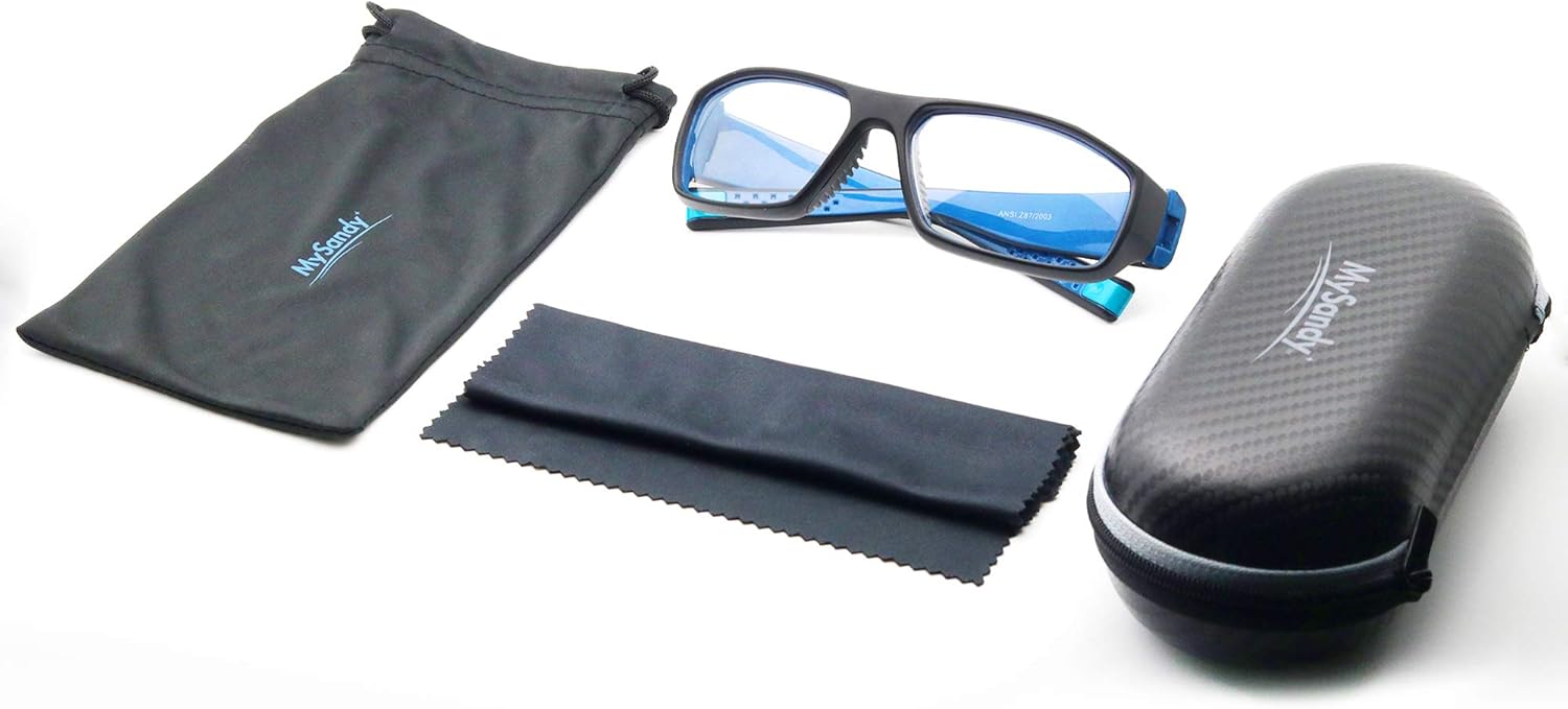 MYSANDY Gafas de seguridad antivaho para hombres, protección ocular sin niebla, tamaño mediano, protección ocular de pistola, almohadillas de goma