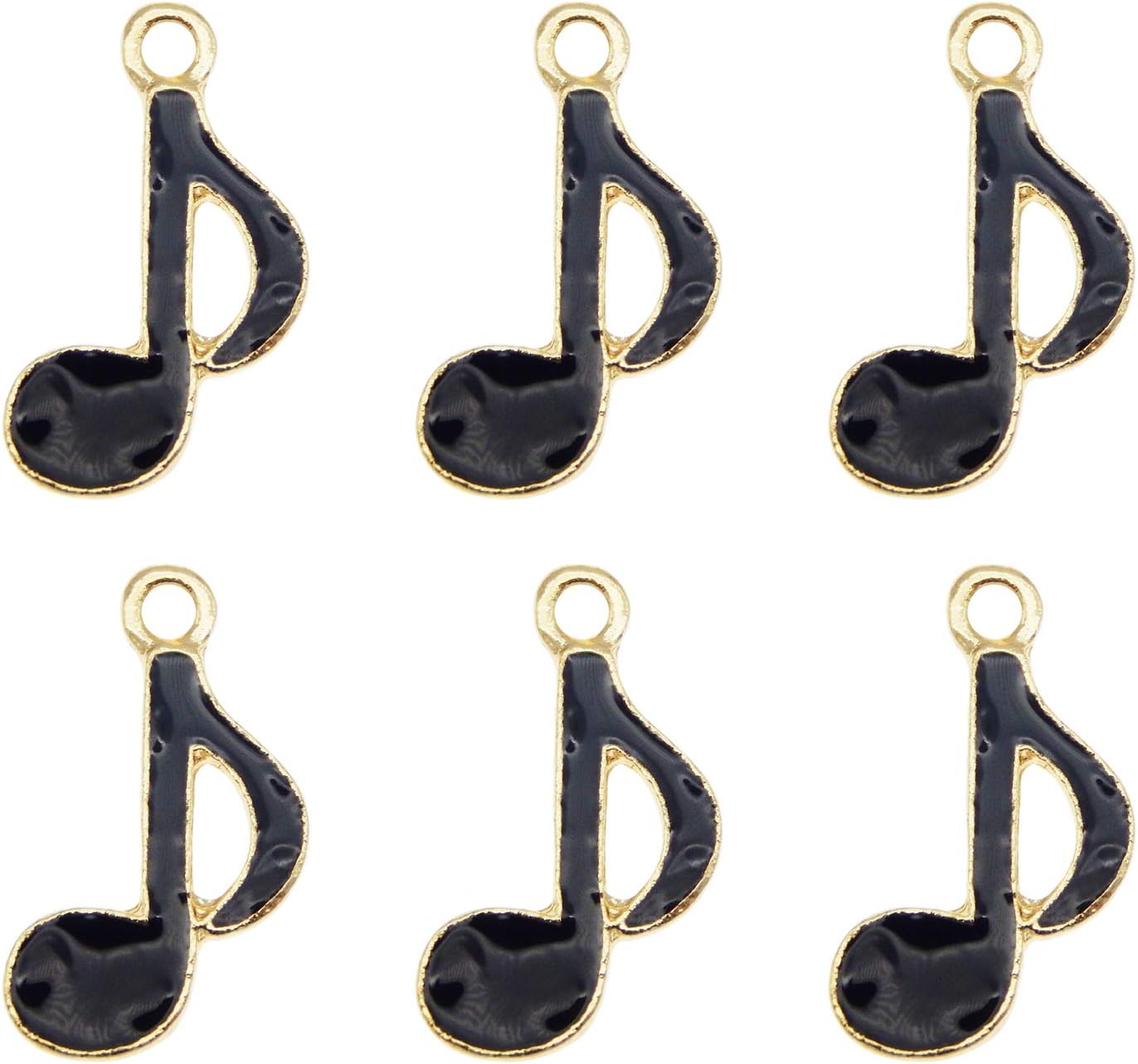 yaokan 40 dijes de notas musicales negras esmaltadas de 0.748 x 0.472 in con ocho notas musicales, colgantes, joyería, collar, pulsera, aretes,