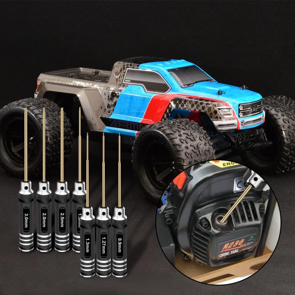 HRB Juego de destornilladores hexagonales Allen de 0.035 in, 0.050 in, 0.051 in, 0.059 in, 0.079 in, 0.098 in, 0.118 in, juego de llaves Allen de