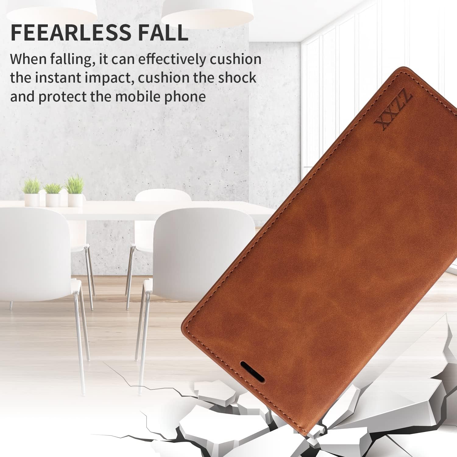 ZZXX Funda tipo cartera para Samsung Galaxy A13 5G con bloqueo RFID, ranura para tarjetas, función atril, magnética, de piel suave, para Samsung