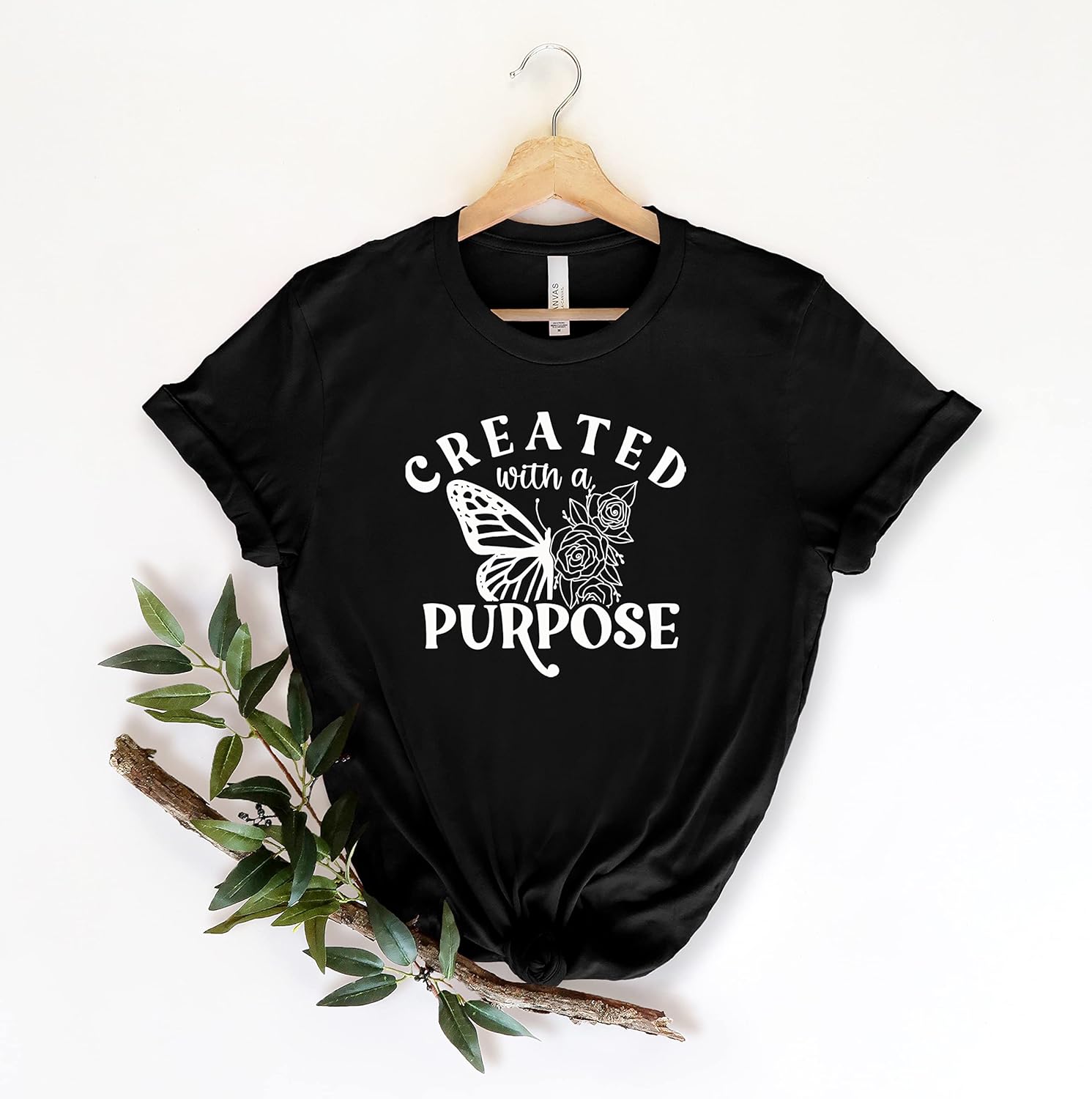 Created with A Purpose, Faith Shirt, Christian shirt, Spiritual personalized gift, Scripture Shirts For Women, Be Kind Graphic Tee
