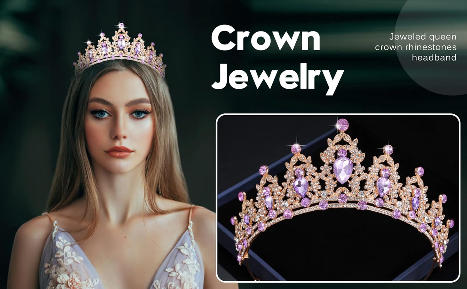 Kamirola – Corona de reina y tiaras corona de princesa para mujeres y niñas, diademas de cristal para novia, princesa para bodas y fiestas (01)