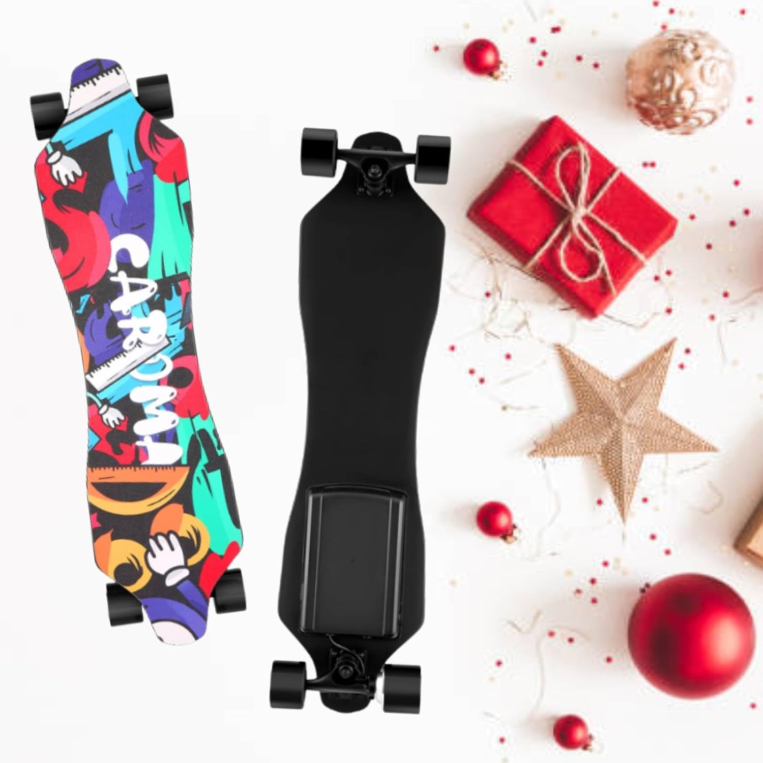 Caroma Electric Skateboards with Remote, 350W Powerful Motor, 12.4MPH Top Speed, 4000mAH Battery, 13 Miles Max Range E Skateboard, 4 Speed Mode