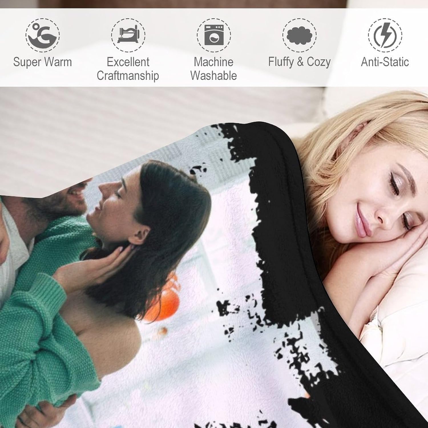 Manta personalizada para regalos con texto, manta personalizada con fotos conmemorativas, cumpleaños, Navidad, día de San Valentín, aniversario,