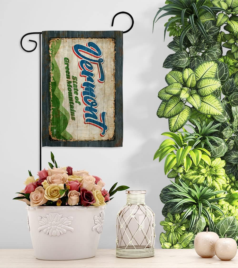 Americana Home & Garden Vermont Vintage Garden Flag Regional States American Territories Republic Country Particular Area House Decoration Banner