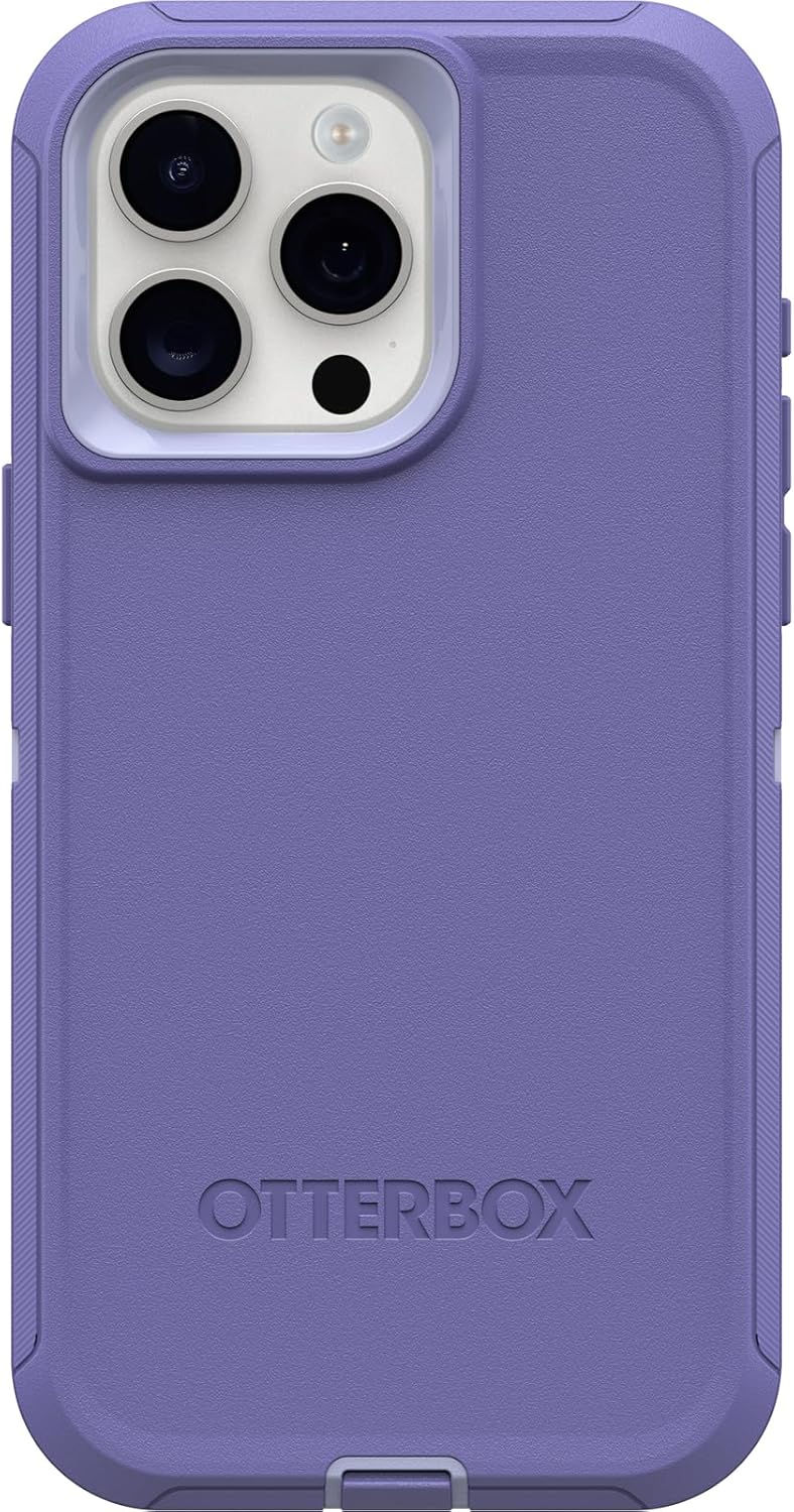 Otterbox Funda para iPhone 15 Pro MAX (solamente) Defender Series – Montaña Majestad (púrpura), sin pantalla, resistente y duradera, con protección