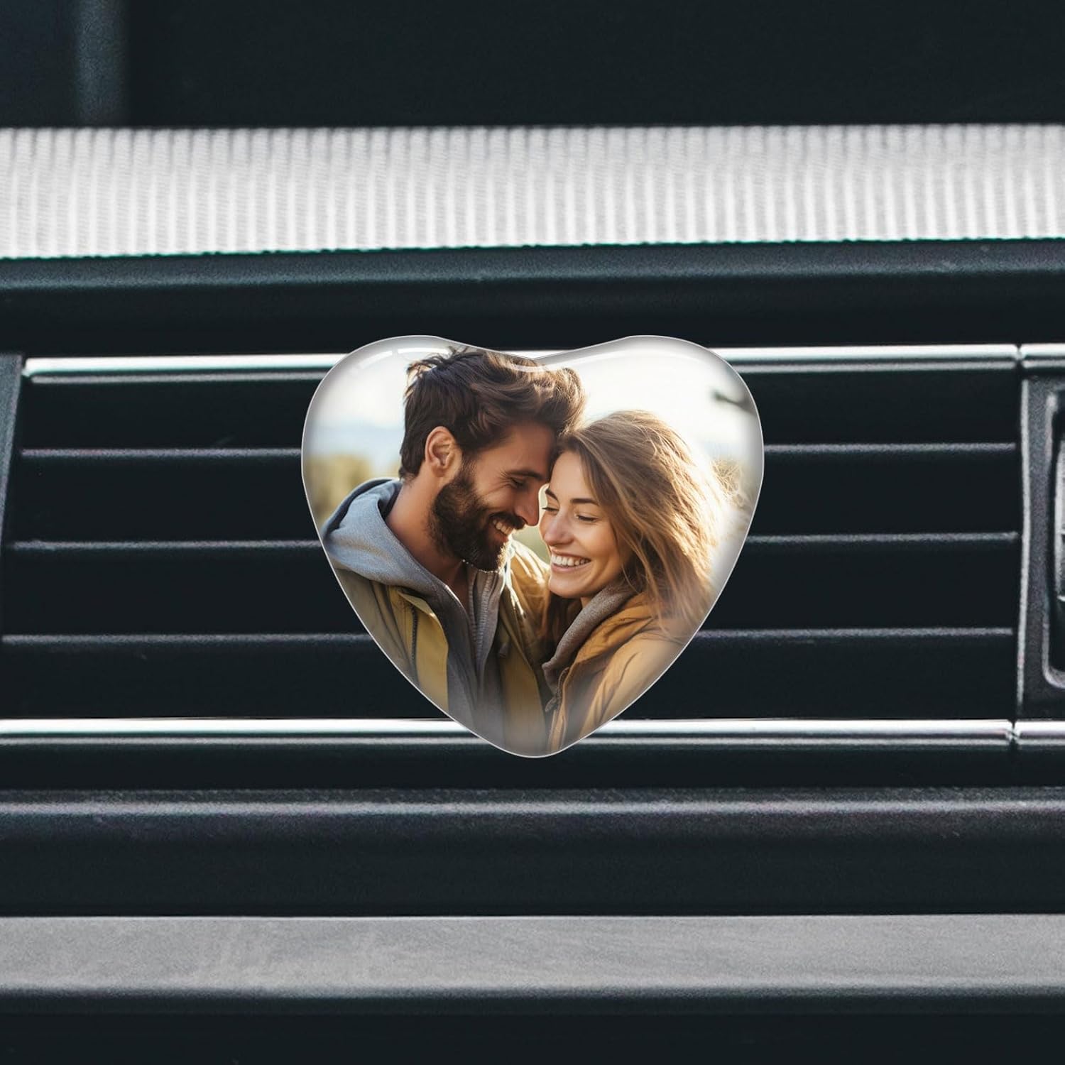 Clip de ventilación de automóvil de aromaterapia personalizado con texto fotográfico, ambientador de aire personalizado para automóvil, purificador