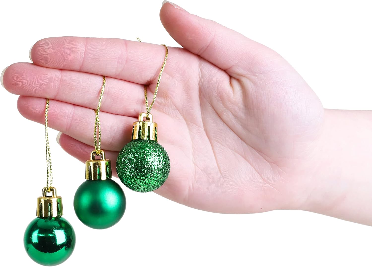 Christmas Concepts – Juego de 25 mini bolas para árbol de Navidad (0.984 pulgadas). Decorados con purpurina, mate y brillante .