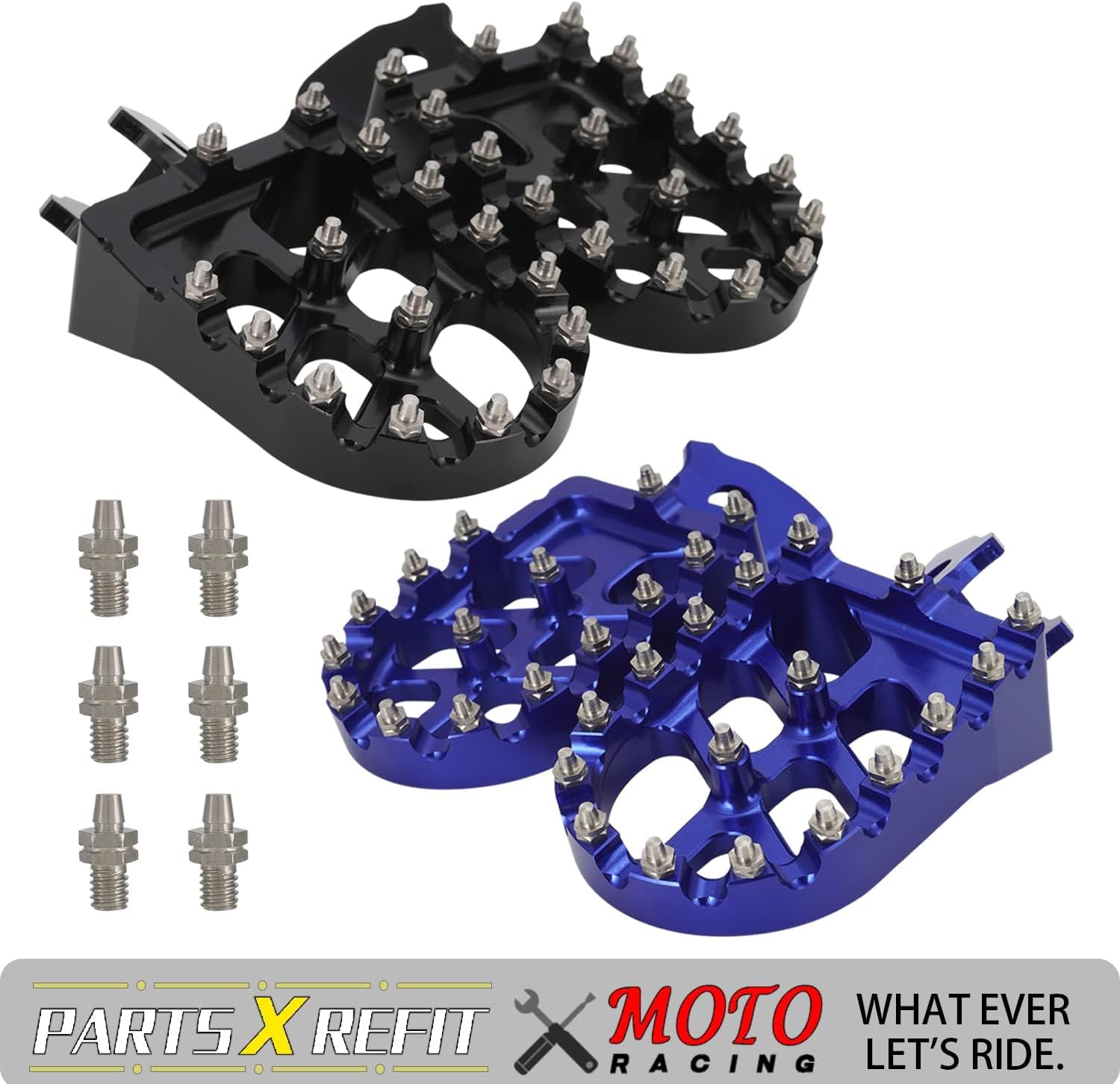 AnXin Estriberas para moto de cross Estriberas de motocicleta Pedales descansos CNC para TTR 110 TTR110 TTR 110E TTR110E 2011-2023 Pit Bike Negro