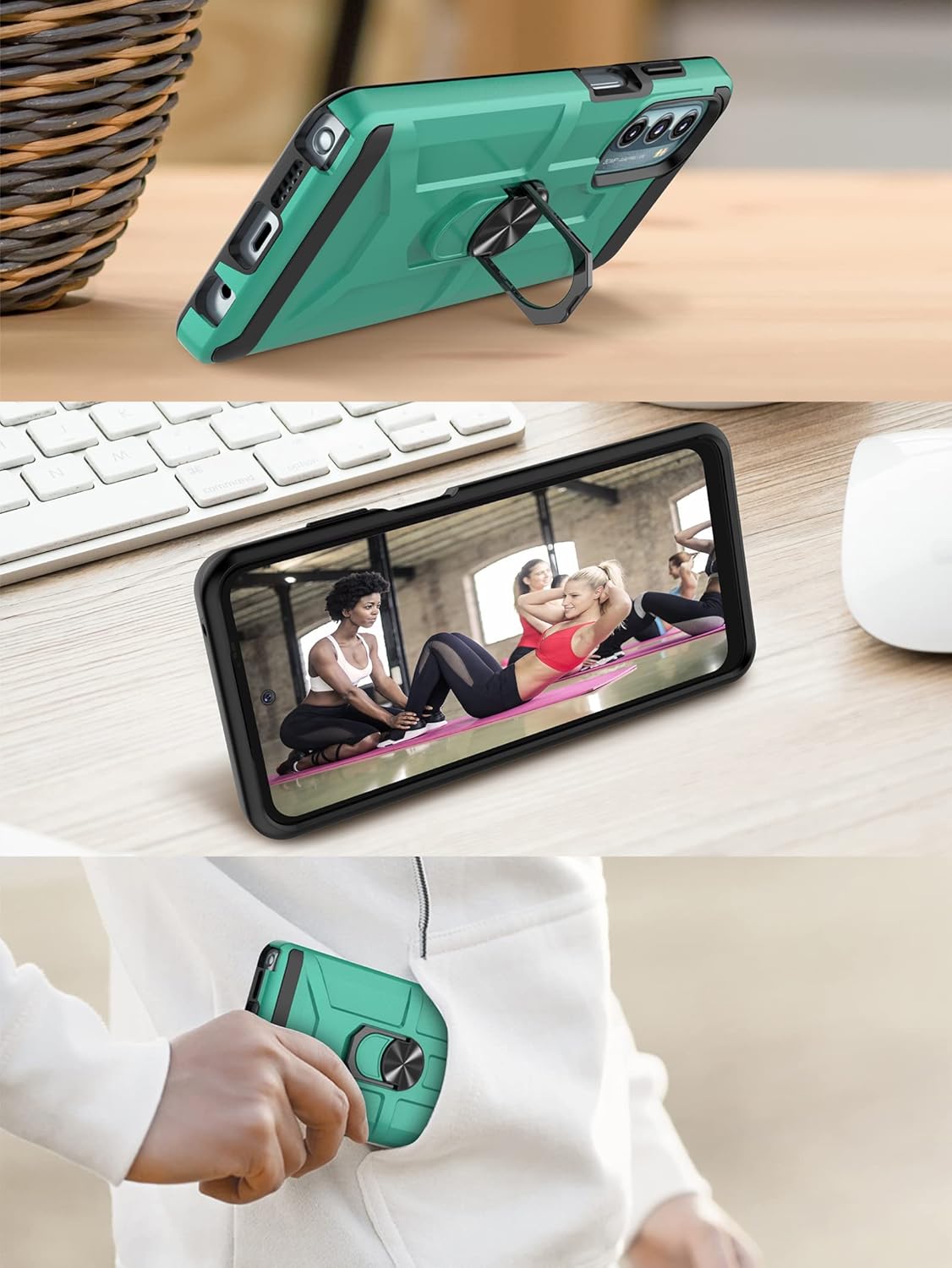 Funda para Moto G Stylus 5G (2022), con 2 protectores de pantalla HD, carcasa híbrida de policarbonato duro suave, goma TPU suave, a prueba de