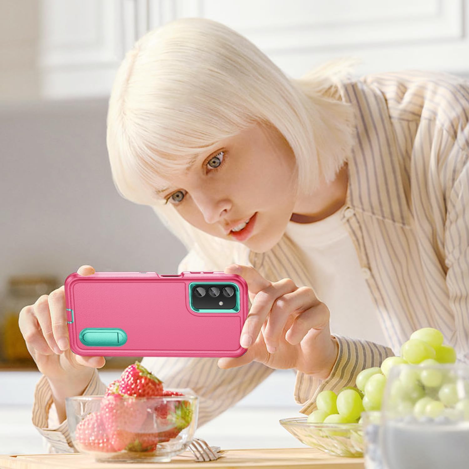 Funda para Samsung Galaxy A13 5G, Samsung A13 5G con soporte integrado, a prueba de golpes, polvo y caídas, grado militar, funda protectora de grado