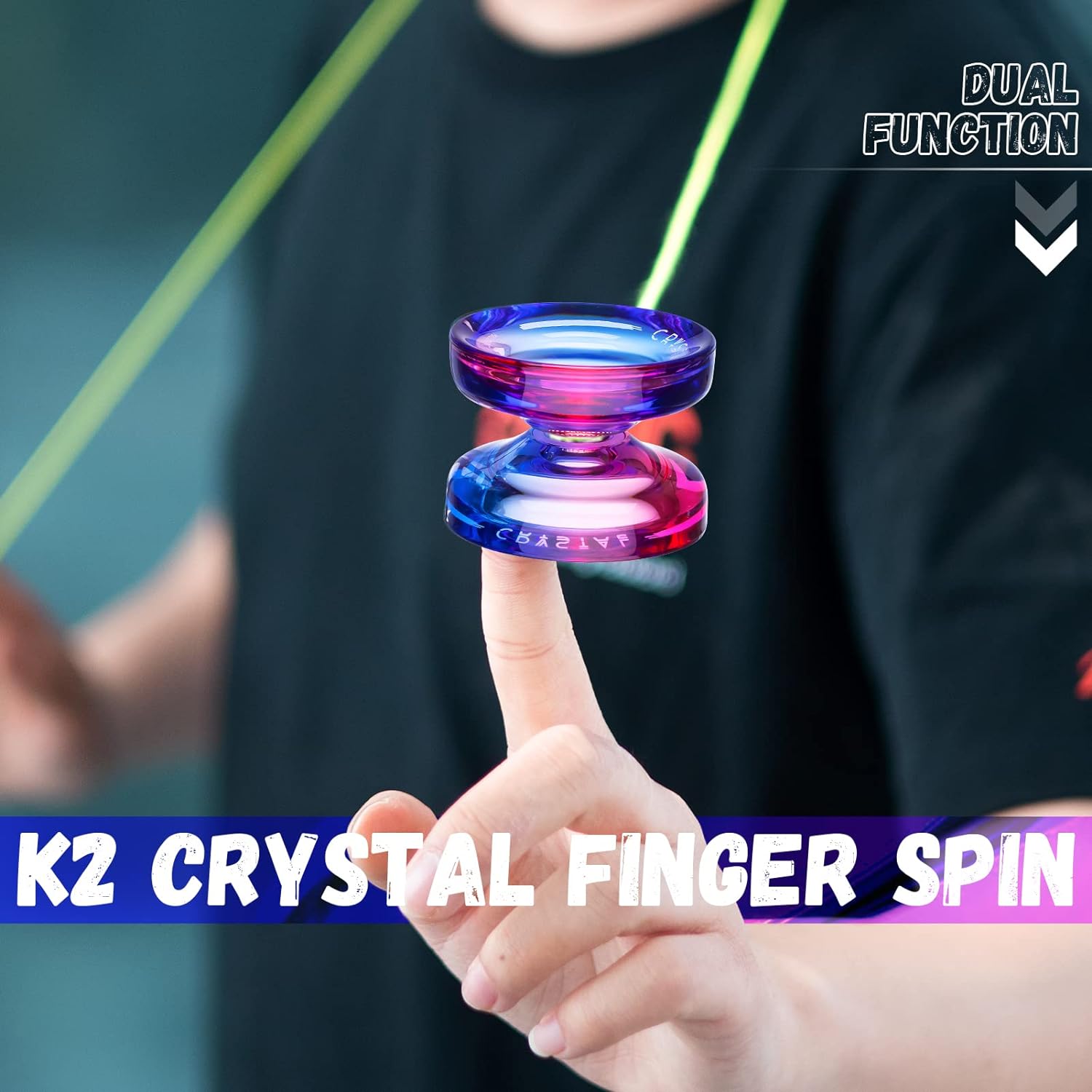 MAGICYOYO K2 Crystal Yoyo Paquete de 2 unidades, Yoyo profesional sensible para niños principiantes, Yo Yo de doble propósito con rodamiento Yoyo