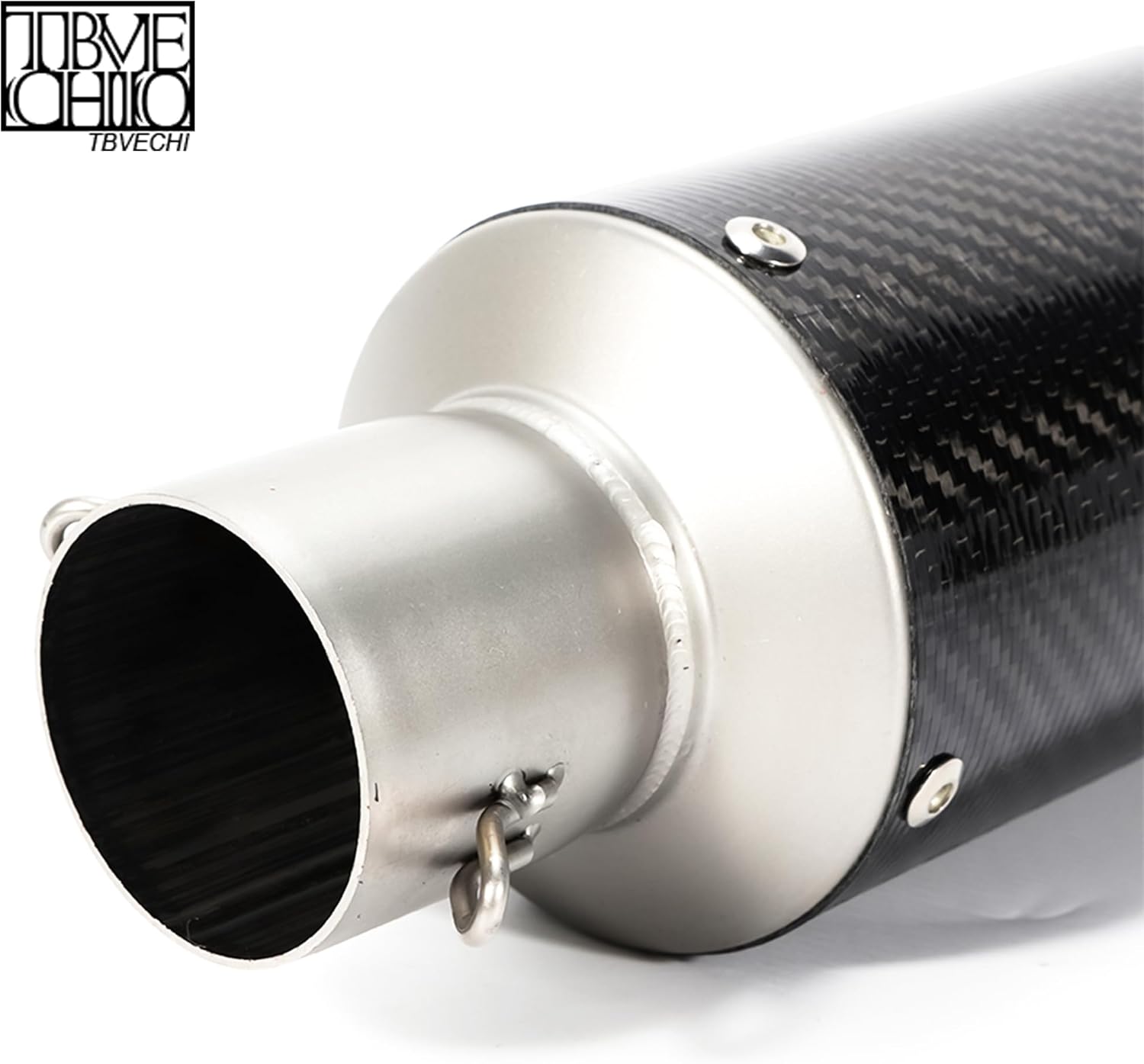 TBVECHI Silenciador De Escape De Fibra De Carbono De Motocicleta Negro