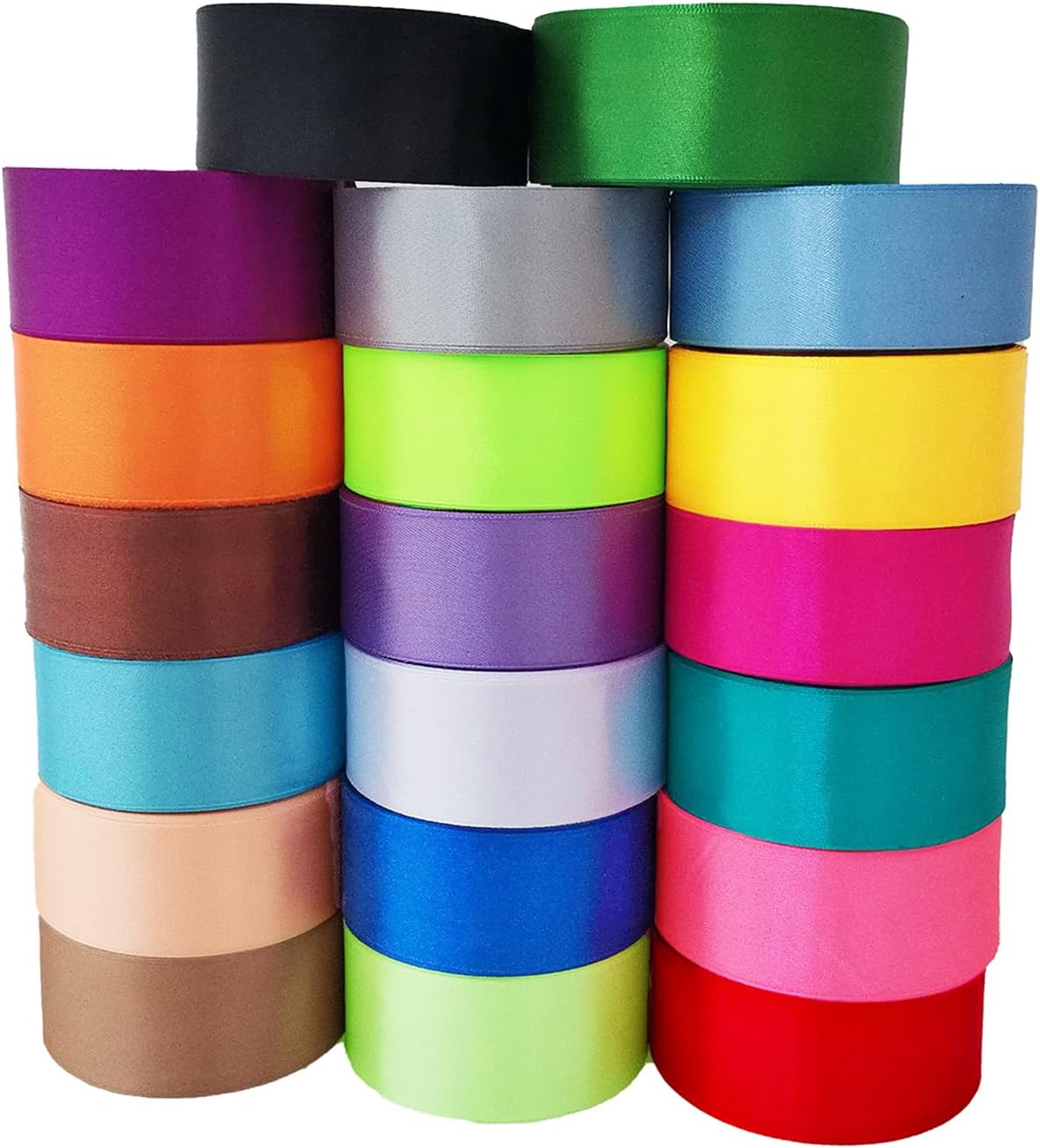 Cinta de satén blanca para envolver regalos de 1.5 pulgadas x 25 yardas, cinta de tela de color sólido para manualidades, lazos para el cabello,
