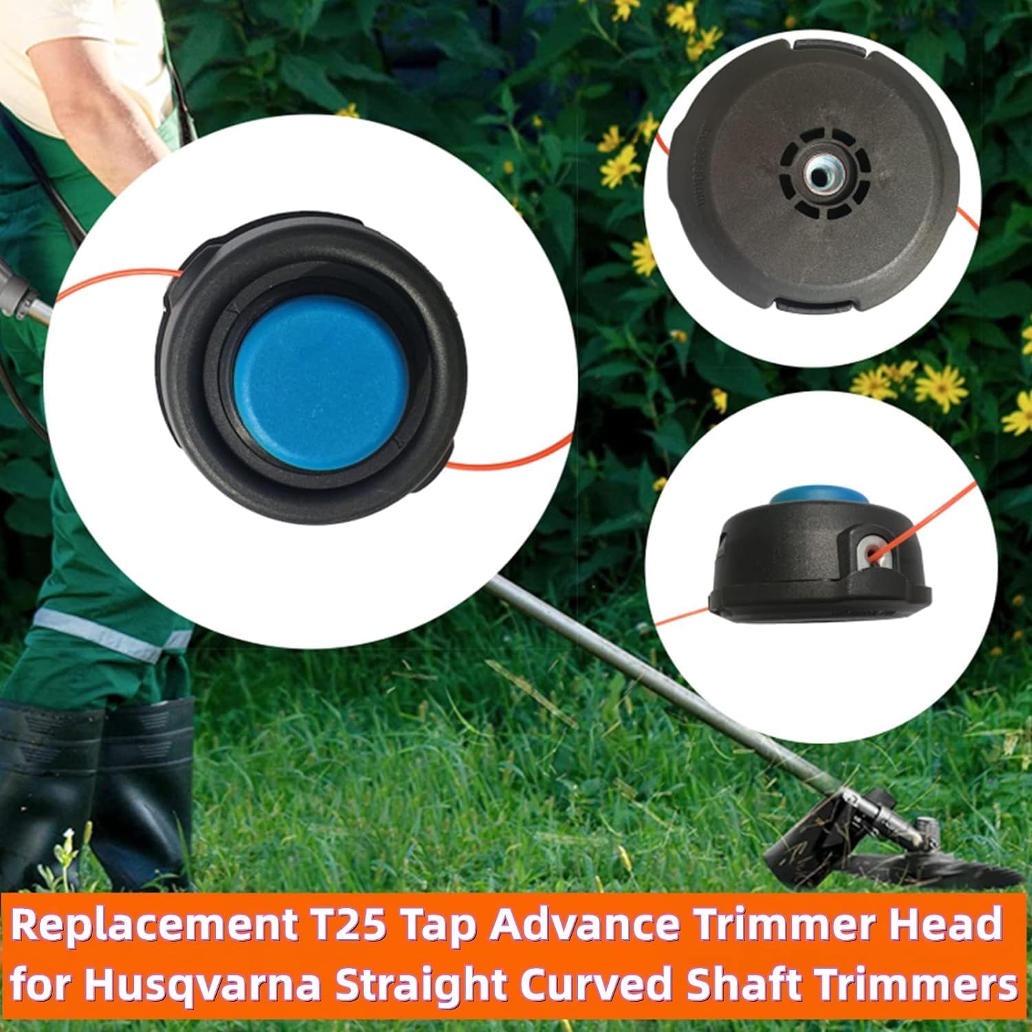 T25 Tap Advance – Cabezal de recortadora de cuerda para Husqvarna 124L, 125L, 125LDx, 128L, 128LD, 128LDx, 128R, 128RJ, 223L, 223R, recortadora de