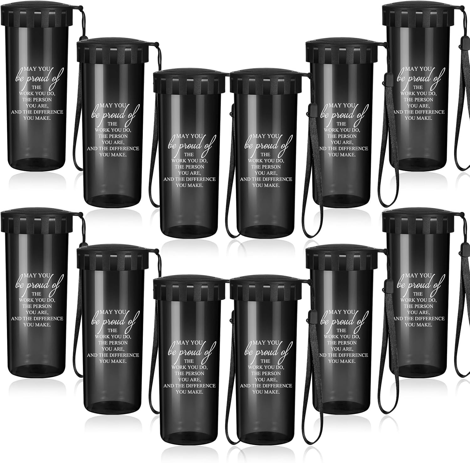 Rtteri 12 botellas de agua inspiradoras de 15 onzas, regalos de agradecimiento para empleados, regalos de equipo, personal y compañero de trabajo,