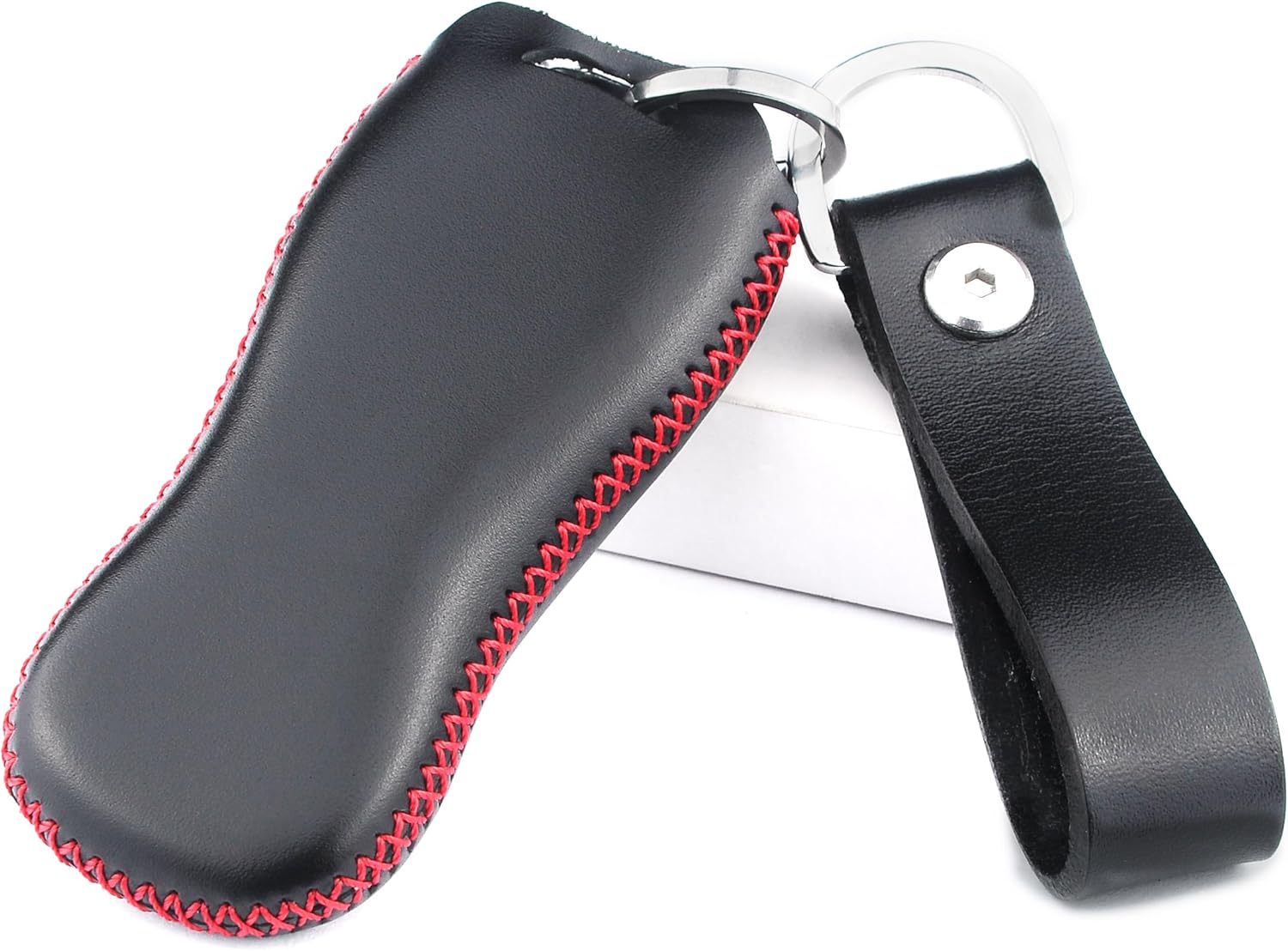 Funda para llavero de piel italiana auténtica compatible con Porsche 911 Cayenne Panamera TAYCAN 3