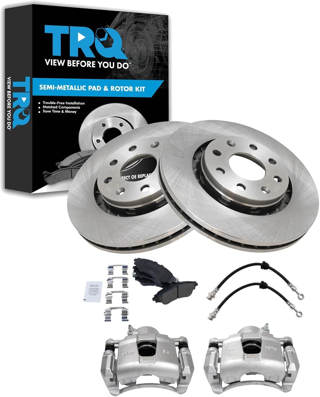 TRQ Front Brake Pad & Rotor Kit Compatible with 04-11 Chevrolet Aveo 07-11 Aveo5 09 Pontiac G3