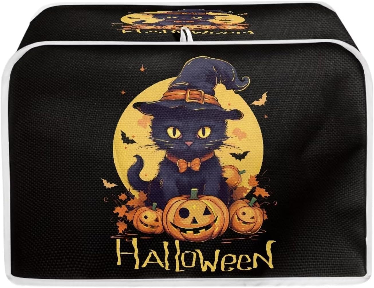 Funda para hacer pan de Halloween, cubierta antipolvo lavable para tostadora de gato de calabaza, 2 rebanadas, cubierta duradera antisalpicaduras,