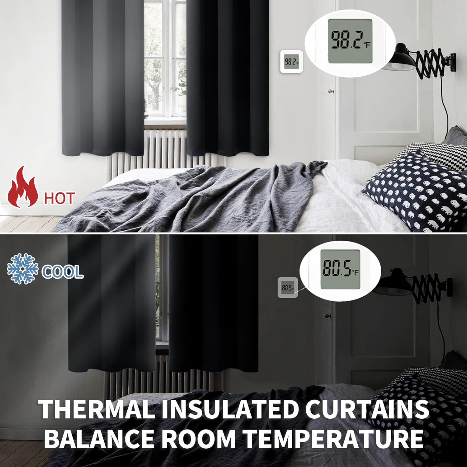 BGment – Cortinas blackout con aislamiento térmico, ojales, oscurecimiento de habitación para dormitorio y sala de estar, 2paneles (70 x 63pulgadas,