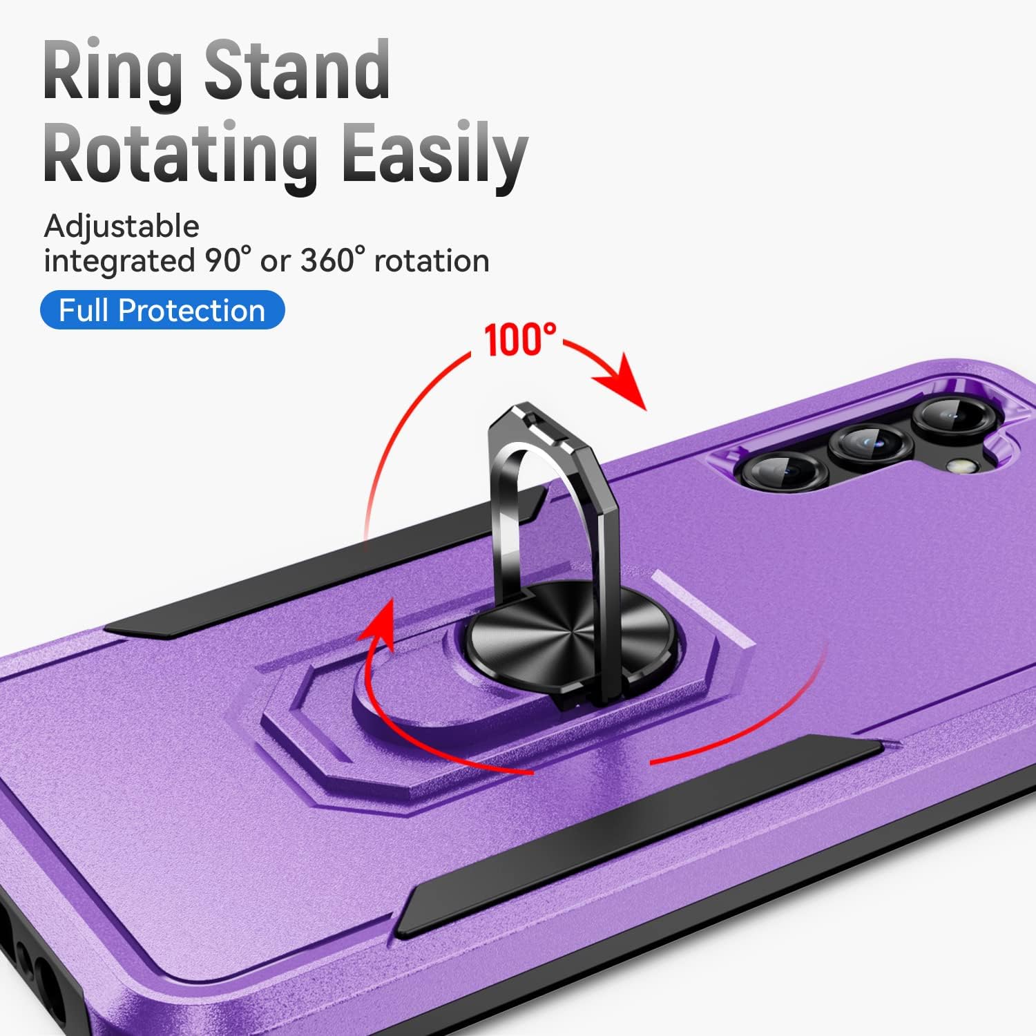 YmhxcY Funda A14 5G, funda para Galaxy A14 5G con 2 protectores de pantalla a prueba de explosiones, grado militar soporte de anillo de 360  F,