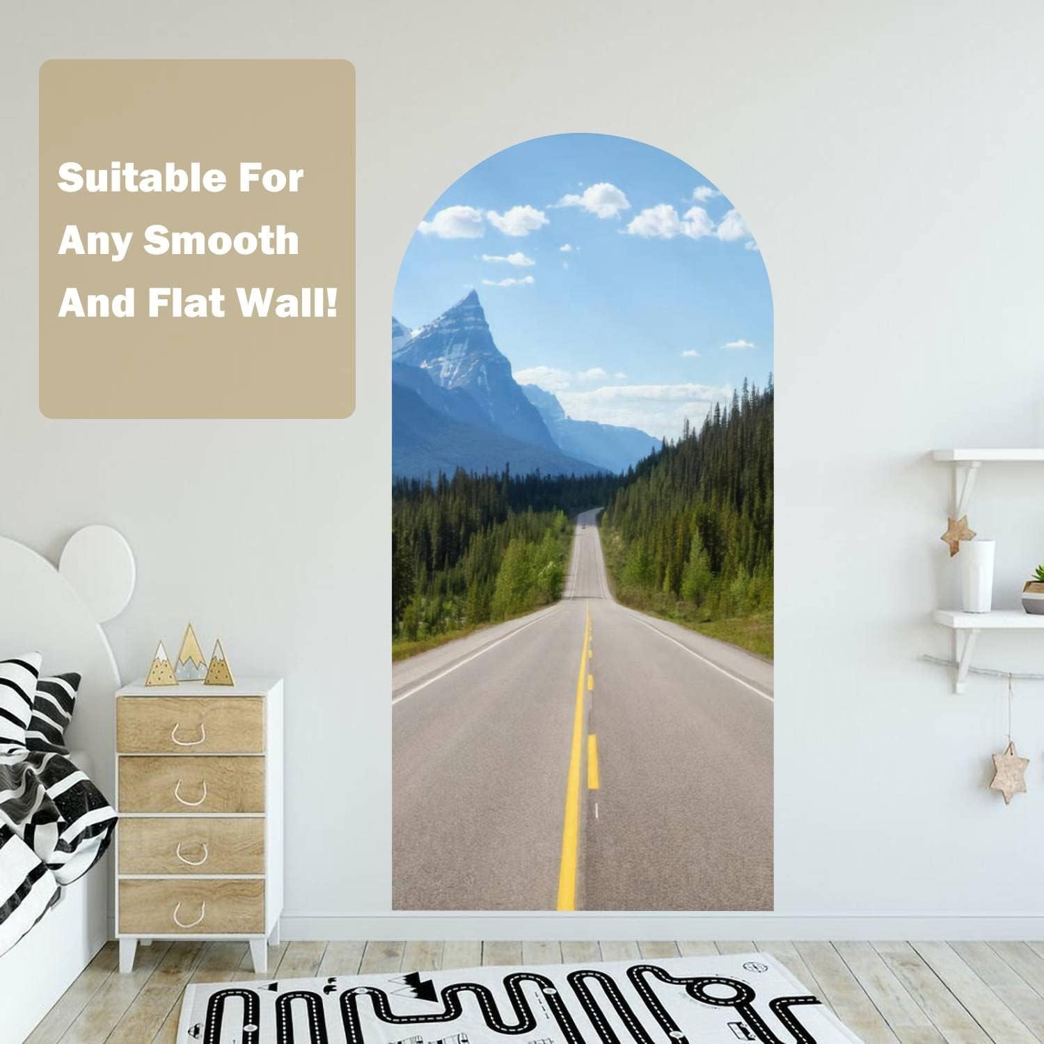 Calcomanía de pared con diseño de arco, papel tapiz autoadhesivo extraíble para pared, decoración de pared para sala de estar, dormitorio, guardería