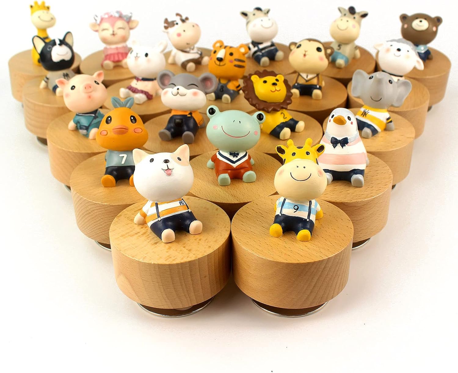 Caja de música mecánica de madera con diseño de animal, con texto en inglés “You are My Sunshine”, regalo para niños y niñas (ganado)
