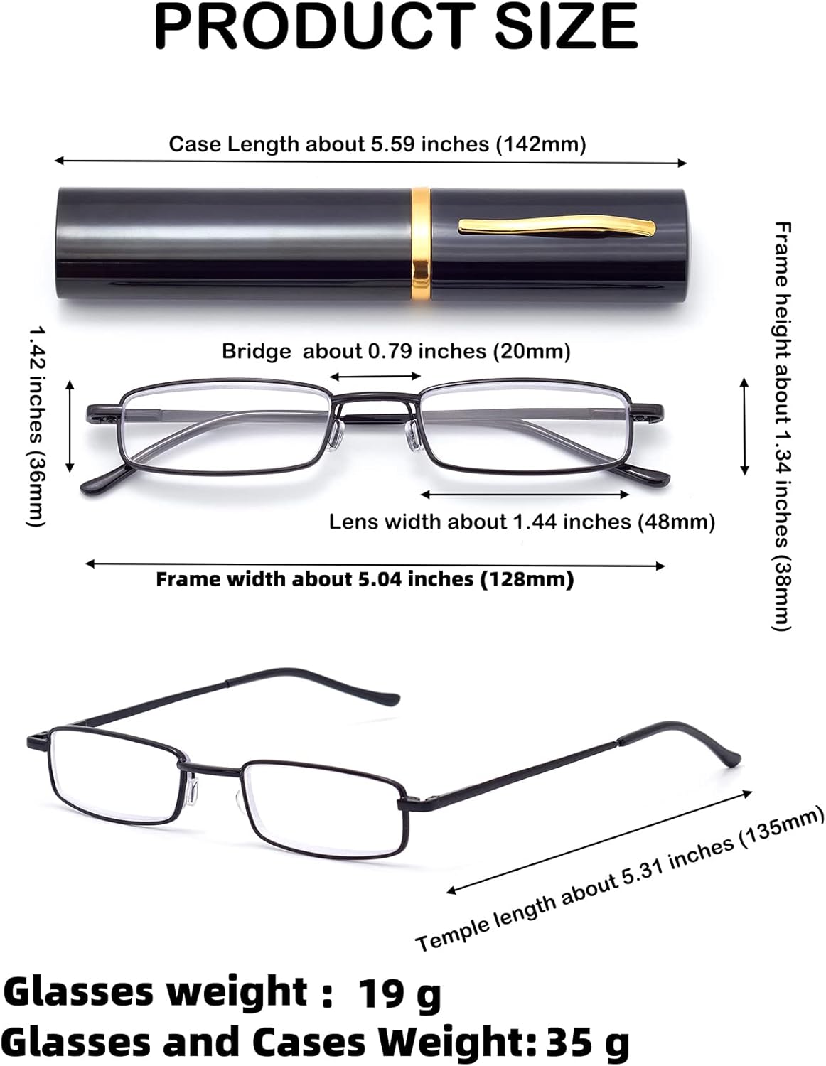 Anteojos de lectura de bolsillo delgados para hombres y mujeres, lentes compactas súper transparentes, lentes con marco de metal con bisagra de