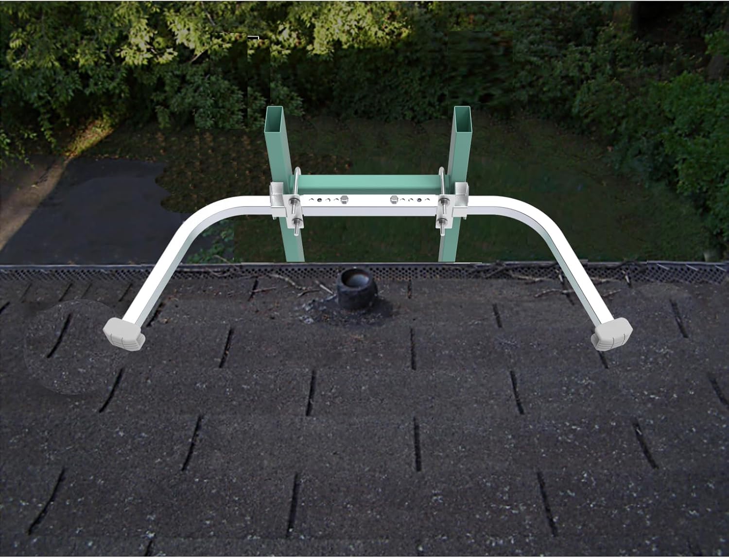 Estabilizador de escalera, accesorio estabilizador de escalera extendido para canaleta de techo y pared, escalera, separador de aluminio para