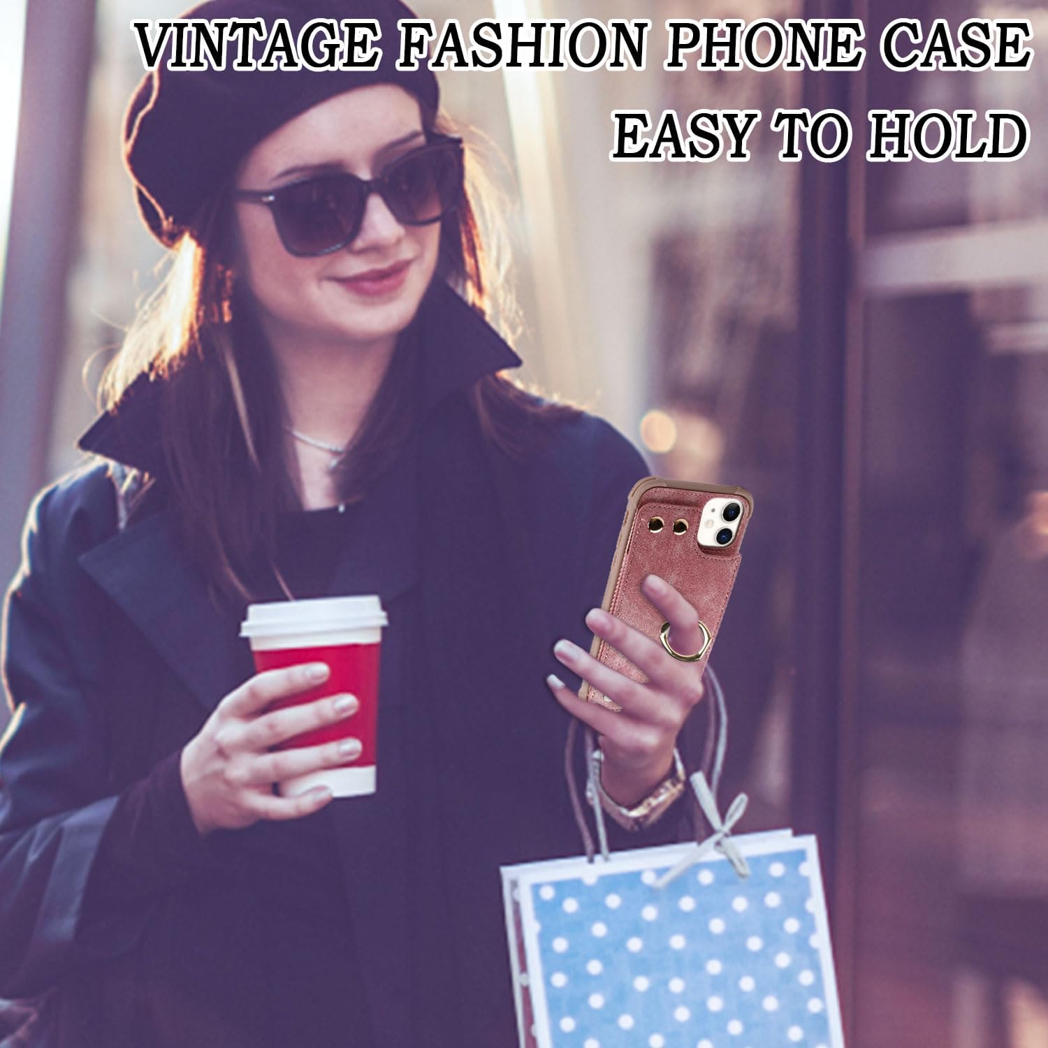 Funda tipo cartera para iPhone 12 Pro12 con tarjetero de crédito, funda protectora de cuero a prueba de golpes compatible con soporte de anillo de