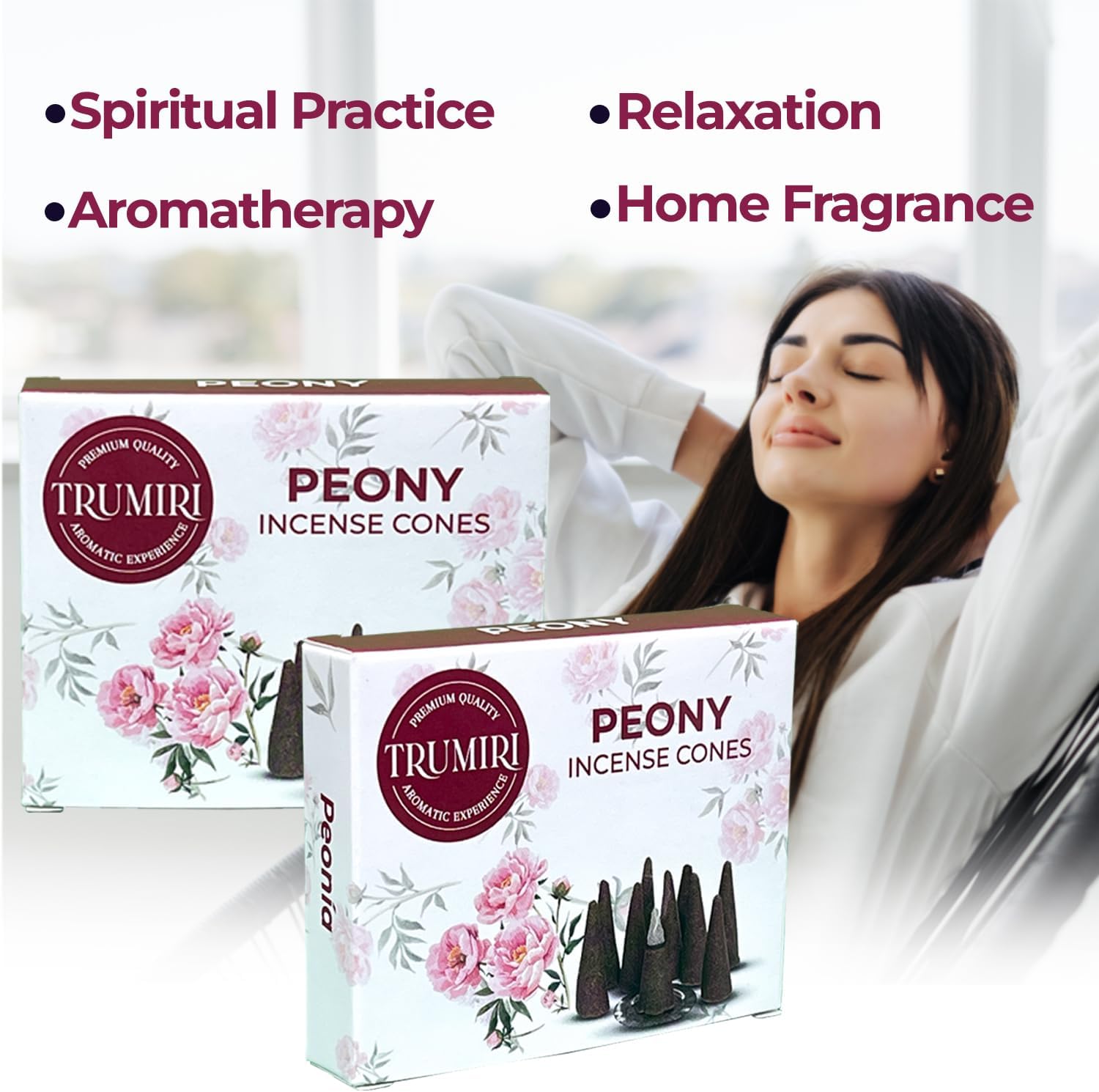 Conos de incienso de peonía  Total de 20 conos de incienso  Paquete doble de 10 conos de insencia  Conos de incienso perfumados  aromas de incienso