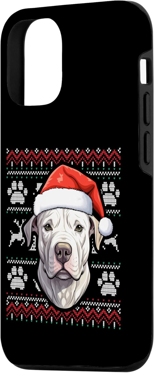 iPhone 13 Pro Dogo Argentino Santa Hat Christmas Funny Dog Mom Dad Case