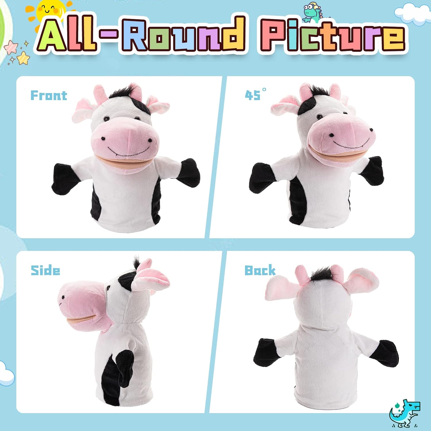 Paquete de 3 títeres de mano de animales para niños, selva, bosque, granja, zoológico, teatro de títeres, regalos de cumpleaños, niñas, niños, niños