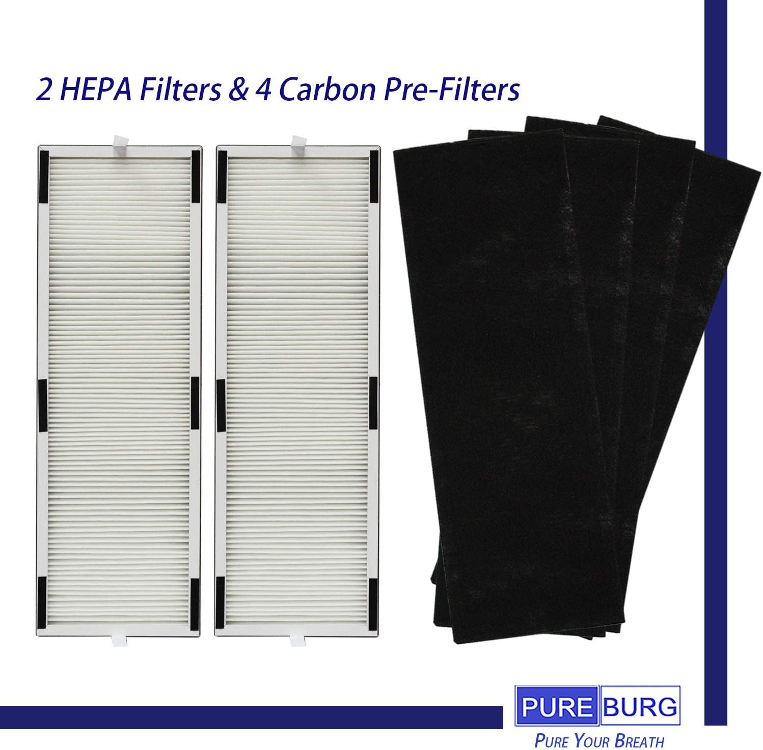 PUREBURG Juego de filtros HEPA de repuesto 2+4 compatible con LivePure LP-HF250 LP-PF600 se adapta a LivePure LP250THLP260TH Sierra SerieslDigital