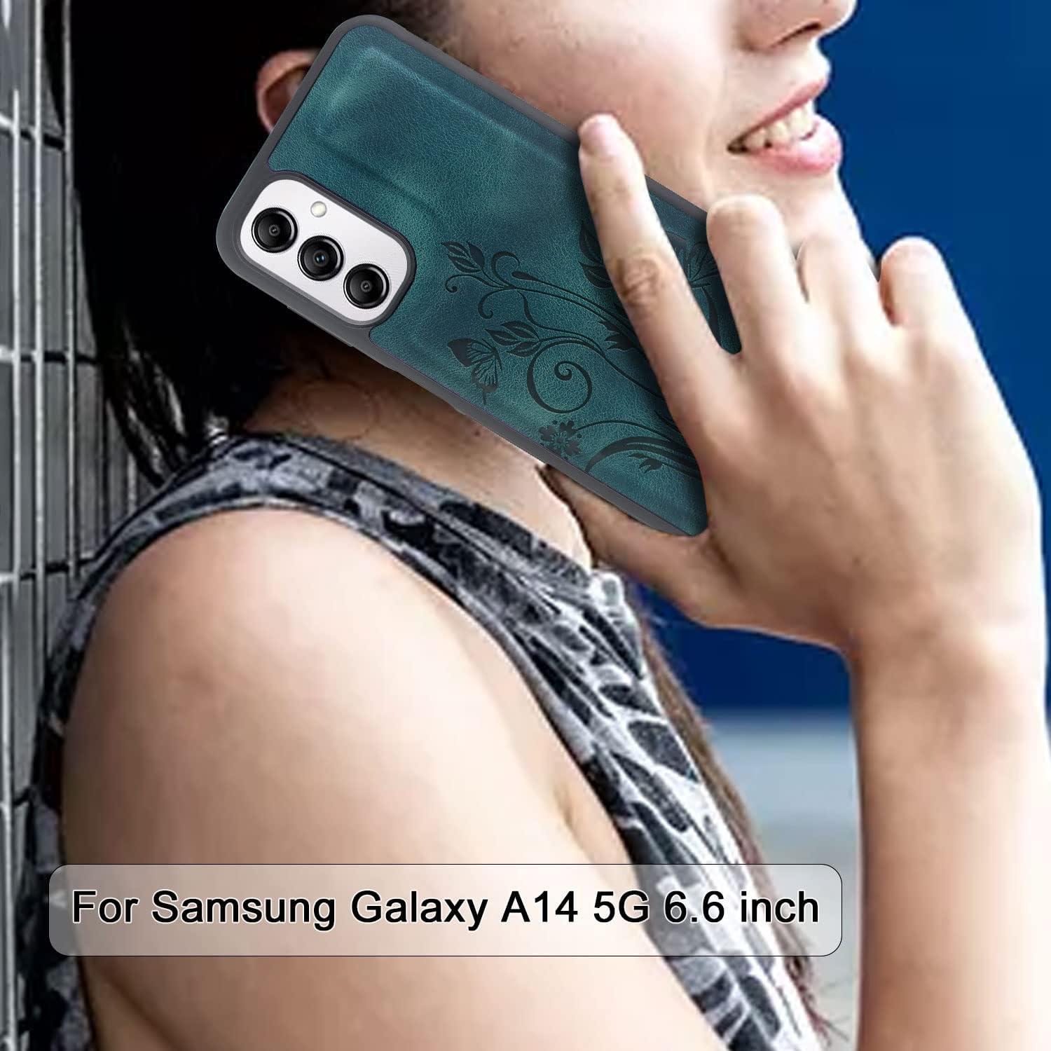 Lacass Funda para Samsung Galaxy A14 5G 2023, 12 ranuras para tarjetas Soporte para dinero en efectivo para tarjetas de identificación, bolsillo con