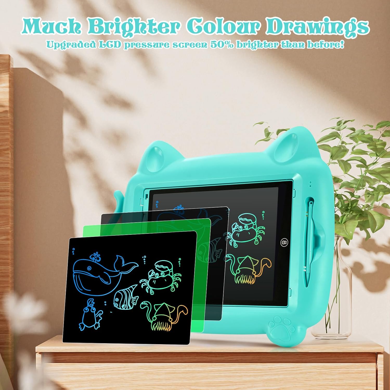 RaceGT Tableta de escritura LCD de 12 pulgadas, tablero de dibujo con patas desmontables para niños, tablero de garabatos para niños y niñas, regalo