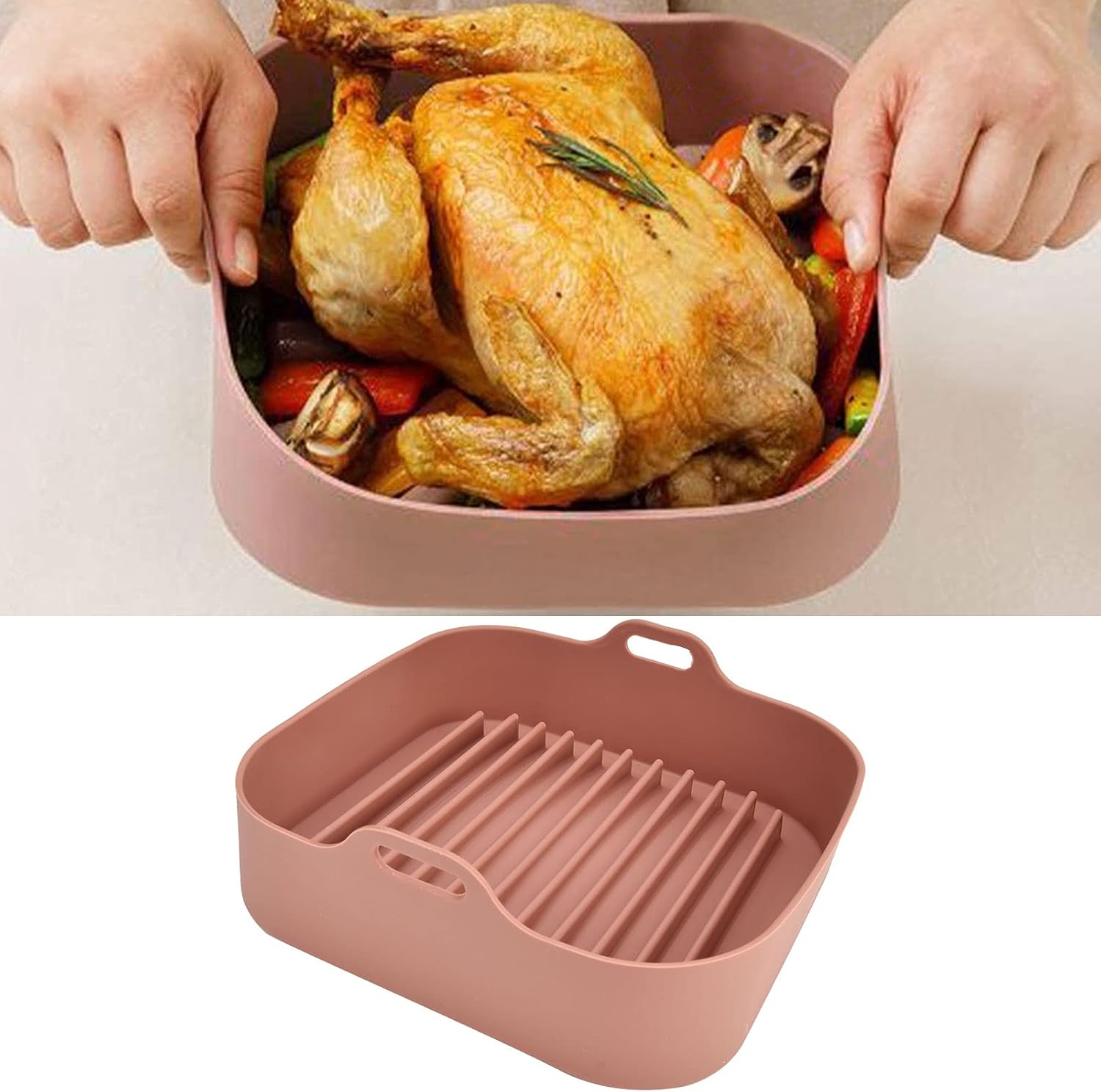 Olla de silicona para freidora de aire, accesorio para freidora eléctrica, accesorios para horno de freidora de aire de 10 pulgadas, cuenco de