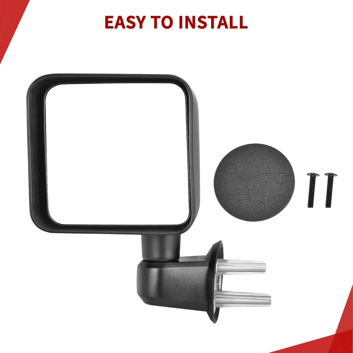 YITAMOTOR Espejo lateral izquierdo del conductor compatible con Wrangler JK 2007 2008 2009 2010 2011 2012 2013 2014 2015 2016 2017 Espejo retrovisor