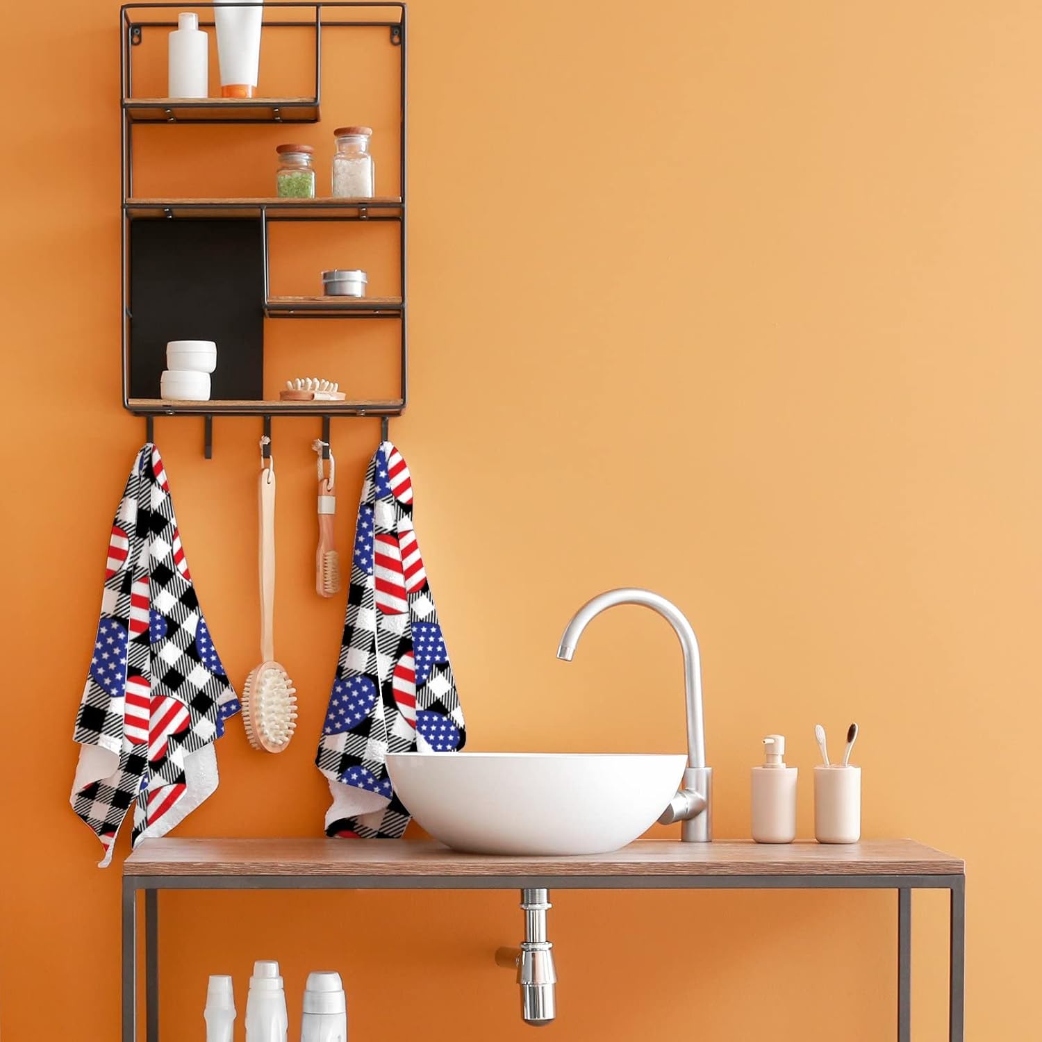 Toallas de cocina de mano para baño, paquete de 2 toallas absorbentes patrióticas para el Día de la Independencia del 4 de julio